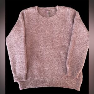 NWT Barefoot Dreams Cozy Chic Soft Pink Crew Neck Sweater